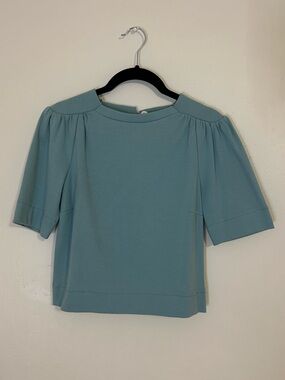Short Sleeve Cropped Blue Blouse from Amsterdam
